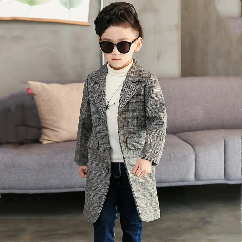 denim jacket with fur Boy Coat Turn Collar Single-Breasted Casual Spring Autumn Jacket For 5-16T Children Outerwear Gray High Quality fleece lined waterproof jacket