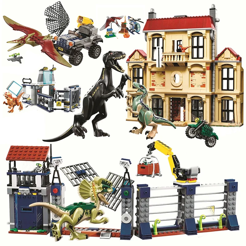  Юрский Мир 2 динозавра блоки игрушки Legoes динозавр Indoraptor Rampage At Lockwood Estate строительные блоки игрушки для детей 