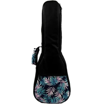 

Vintage Soprano Concert Tenor Ukulele Soft Bag Blue Leaves Case Gig Padded Pattern Creative Gifts Kids Girl Boy 21 Inch B