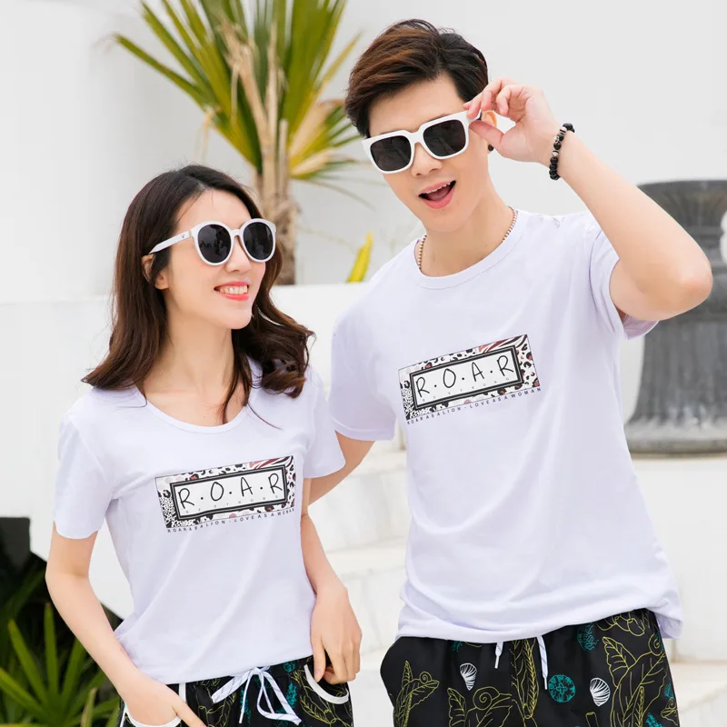 Lovers Swimming T-shirts Short-sleeved T-shirt Men's Bottom Shirt Couples Clothes Surfing Beach T-shirt Summer