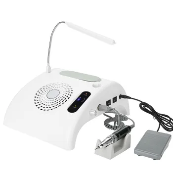 

4 in 1 Electric Nail Drill Machine with 30000RPM Handpiece Nail Dust Suction Vacuum LED Lamp Pedicure Manicure Machine