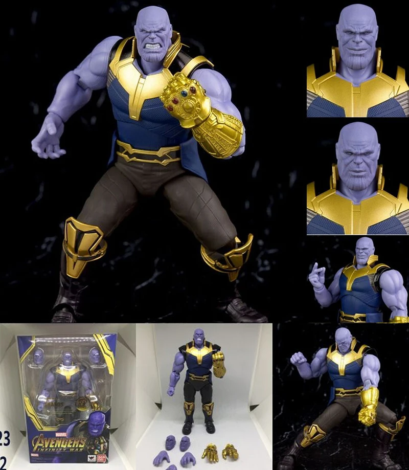 SHF Avengers Endgame 4 Infinity War Thor Hawkeye Black Widow Thanos Iron PVC Action Figure Collectible Model Toy