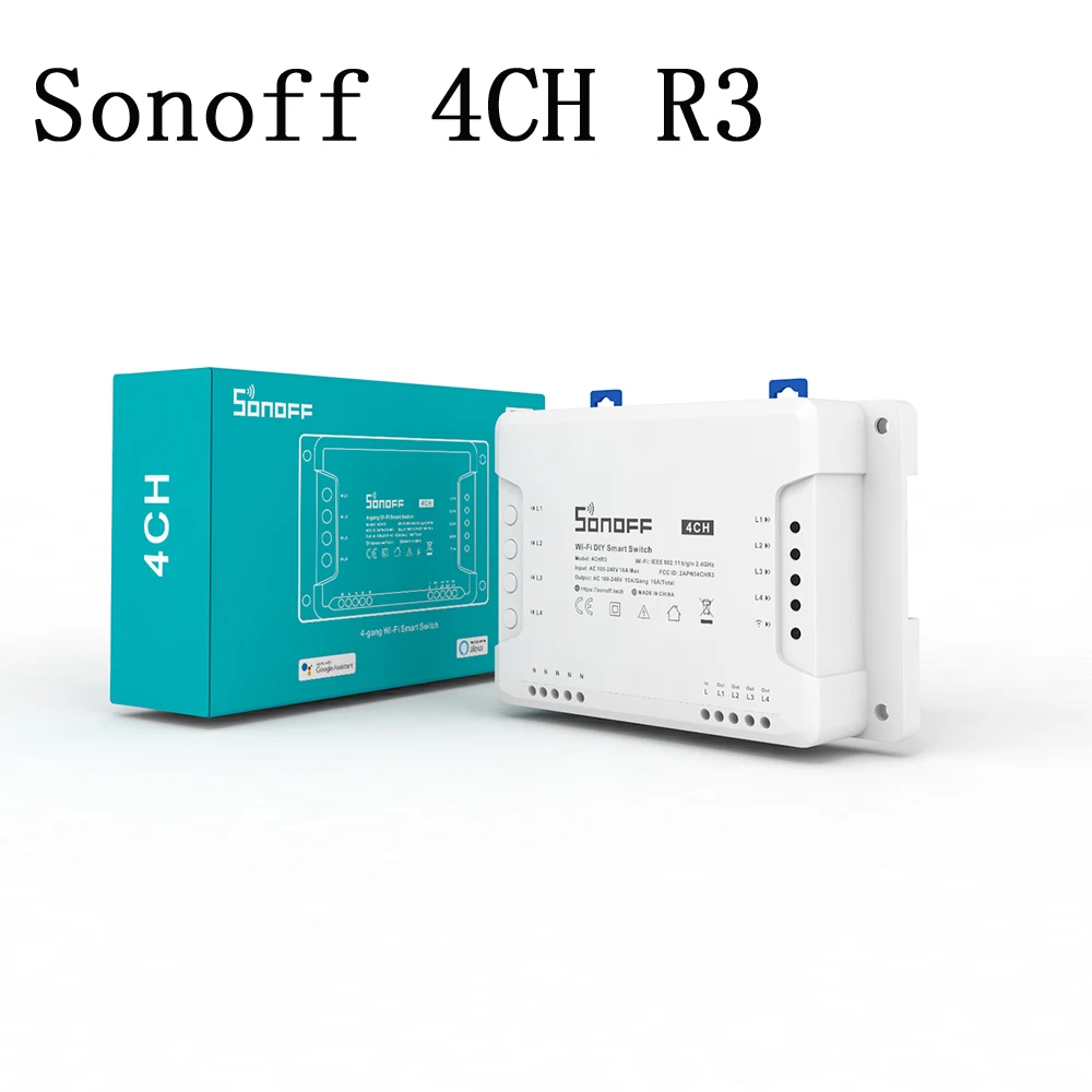 SONOFF 4CH R3 Wifi 4 Gang DIY Smart Switch дистанционное управление через приложение беспроводной
