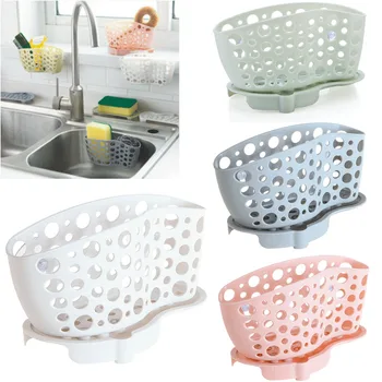 

Kitchen Organiser Sink Shelf Hanging Basket Dish Cleaning Sponge Holder Scrubber Bathroom Holder Storage Kitchen Accessories