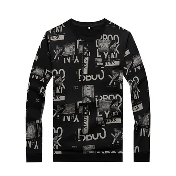 

Fat Man Plus Fat plus Male Long Sleeve T Shirt Loose Big Size Youth Printing Fat Trend Round Neck Backing Shirt