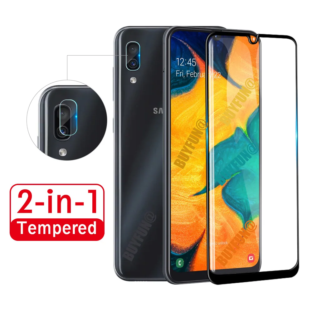 

2-In-1 3D For Samsung Galaxy A50 2019 Camera Lens Film Screen Protector Tempered Glass on for Galaxy a30 a40 a20e A50 A505F film