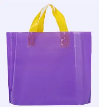 5 шт. 30*20 см* 8 см/40*30 см* 10 см большие красочные пластиковые пакеты для покупок ткань подарочная упаковка Пакеты с ручкой - Цвет: Фиолетовый