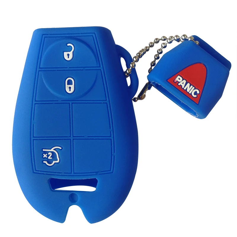 Умный пульт дистанционного ключа чехол для Jeep Dodge Key защита для Chrysler 3+ Panic силикагель Чехлы для ключей от автомобиля оболочки брелок автомобиля