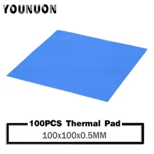 100 шт. YOUNUON 100x100x0,5 мм Термальность Pad 100x100 мм Силиконовые Термальность накладка лист компьютер GPU VGA Процессор Графика чип панель радиатора