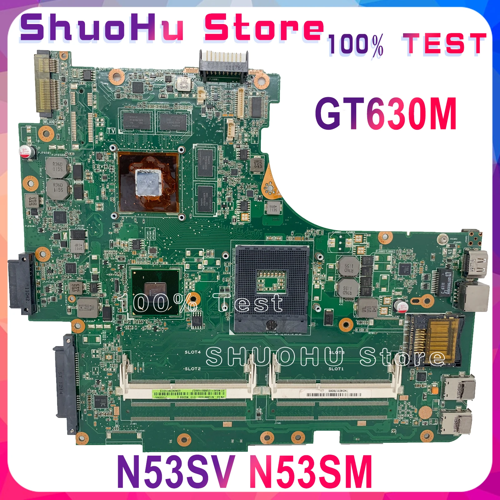 Материнская плата KEFU для ноутбука ASUS GT630/2 ГБ 4 слота N53SN N53SM N53SV N53S протестированная
