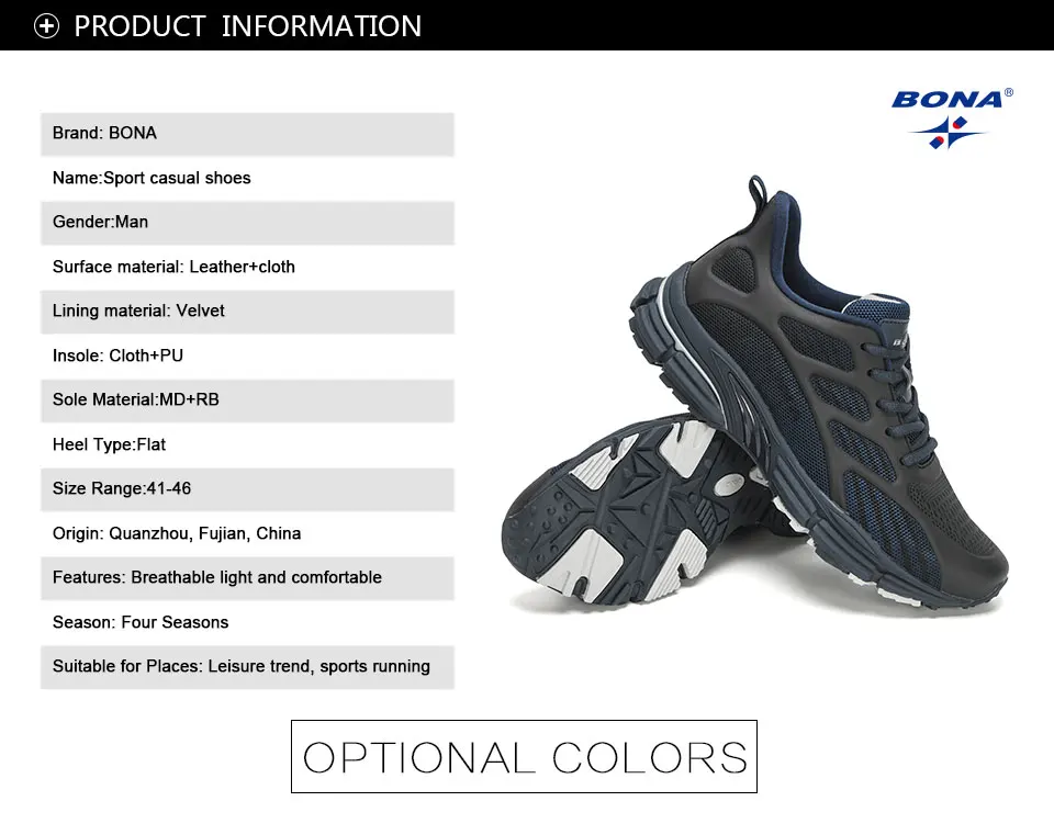 BONA 2021 New Designers Mesh Sports Running Shoes Men Outdoor Walking Shoes Man Casual Sneakers Breathable Nonslip Footwear BONA 2021 New Designers Mesh Sports Running Shoes Men Outdoor Walking Shoes Man Casual Sneakers Breathable Nonslip Footwear