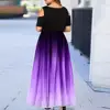 Summer Dress Women 2022 Elegant Sexy Off Shoulder Gradient Color Ball Gown Maxi Dresses Casual Plus Size Slim Long Party Dress ► Photo 2/6