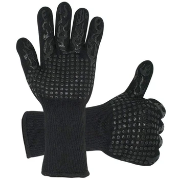 

1Pair Fire Gloves High Temperature Resistant Gloves Microwave Oven Outdoor Barbecue 1472 Fahrenheit Bbq Hot Flame Proof Working
