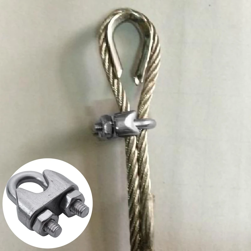 

4mm 1/6 inches stainless steel wire rope cable clamp pliers wire rope clamp 20 pcs