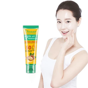 

Hot Sale Argan Oil Sunburn Skin Care Facial Sunscreen Cream Deep Pay Radical Scavenger Brighten UVA/UVB 50g Sunblock Whitening