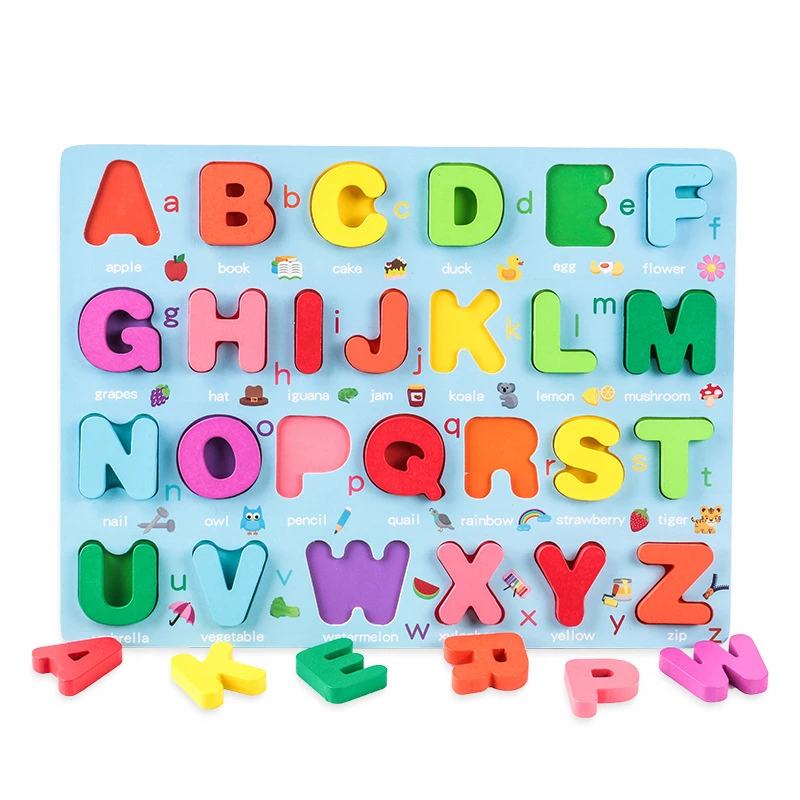Rompecabezas de madera Montessori para bebé, juego de tablero de agarre  manual, juguetes educativos infantiles de dibujos animados, números,  letras, rompecabezas de matemáticas, regalo para niños| | - AliExpress