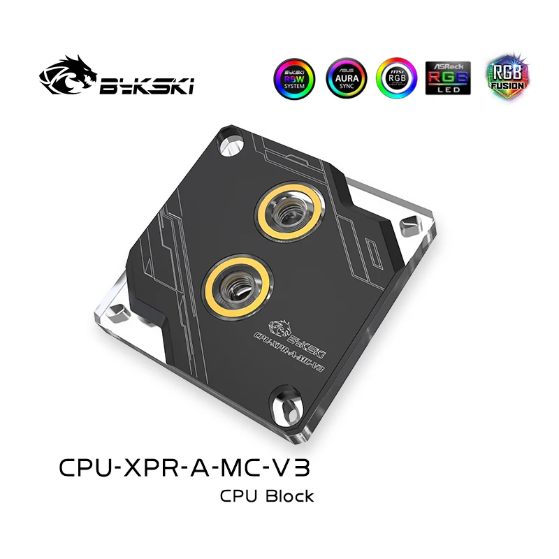 Bykski CPU XPR A MC V3 водяной блок для Intel 115X 1366 2011 2066 черный/серебристый RBW(5 В) Водяной