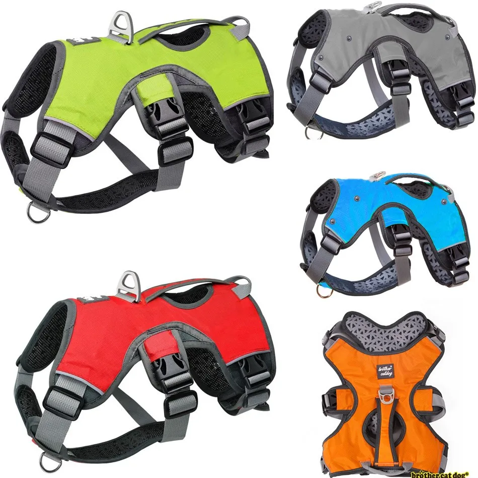 Best Pet Dog Harness Reflective Collar Harness For Dogs Leash Pets Service Dog Adjustable Soft German Shepherd Pet Shop Products S XL