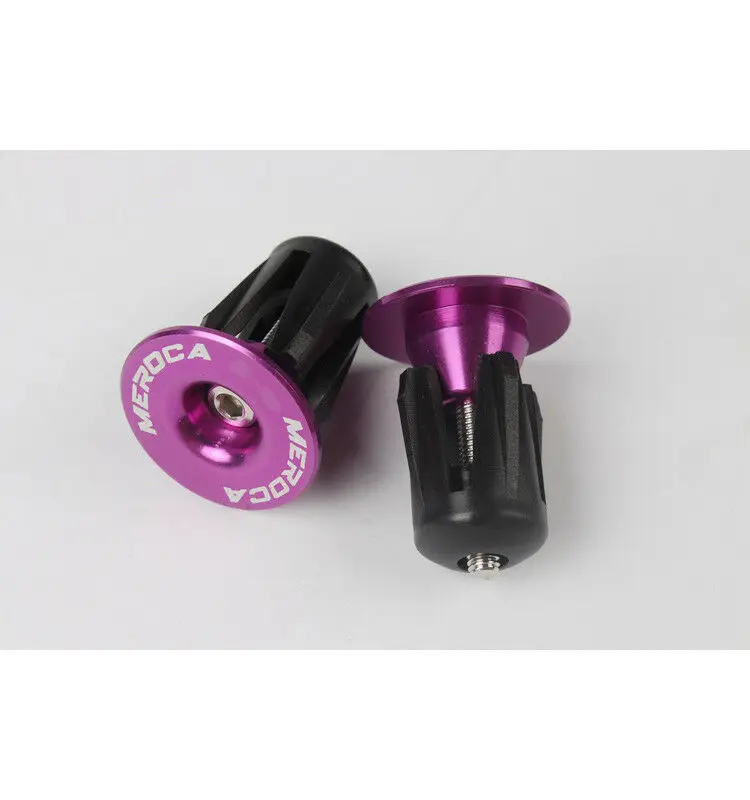 Purple-1pair MEROCA 1 пара горного велосипеда концевые заглушки замок из алюминиевого сплава MTB Грипсы для шоссейного велосипеда бар наконечник для штепселя Аксессуары для велосипеда - Цвет: Purple-1pair
