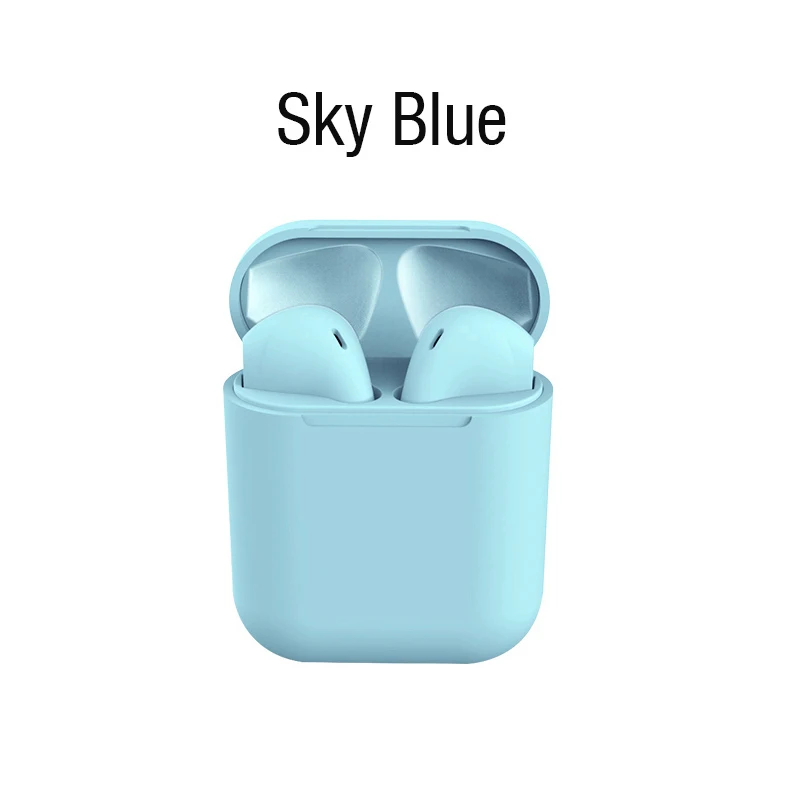 sky blue Macarons оригинальные Inpods 12 Беспроводные наушники новейшие Bluetooth наушники 5,0 TWS всплывающая сенсорная гарнитура микрофон для смартфона - Цвет: sky blue