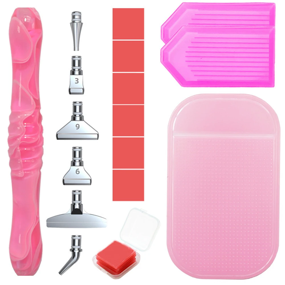 5D Resin Diamond Painting Pen SET Point Drill Pens Anti-Slip Diamond Painting Mat Cross Stitch Embroidery DIY Handmade Supplies 