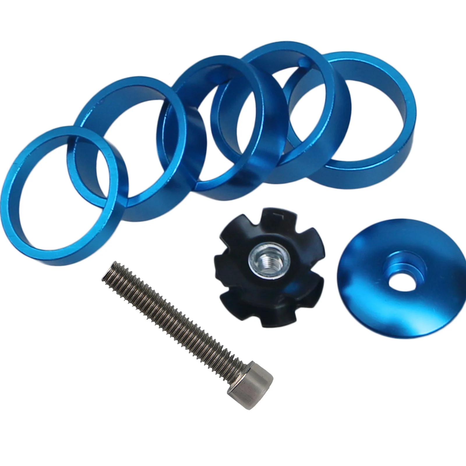 MTB Bicycle Top Tube Cap Screw Headset Spacer Cover Fork Ring Front Spacers 1 1/8 Inch Bike Stem washer Top Cap Headset Star Nut