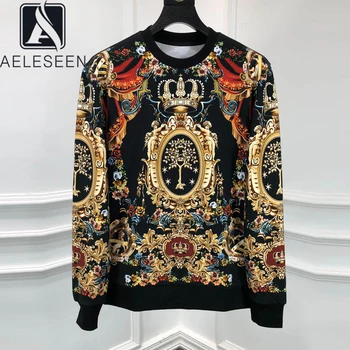 

AELESEE Sweatshirts Women/Men Autumn Winter Gothic Street Punk Frauen Hoody Flower Print Plus Size XXL XXXL Casual Hoodies