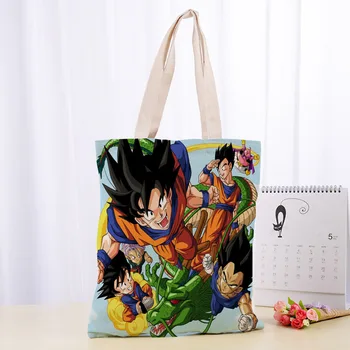 

Dragon Ball Z Tote Bag Handbag Shoulder Pouch Foldable Canvas Shopping Bags Reusable Women Canvas Shoulder Bag A20200521