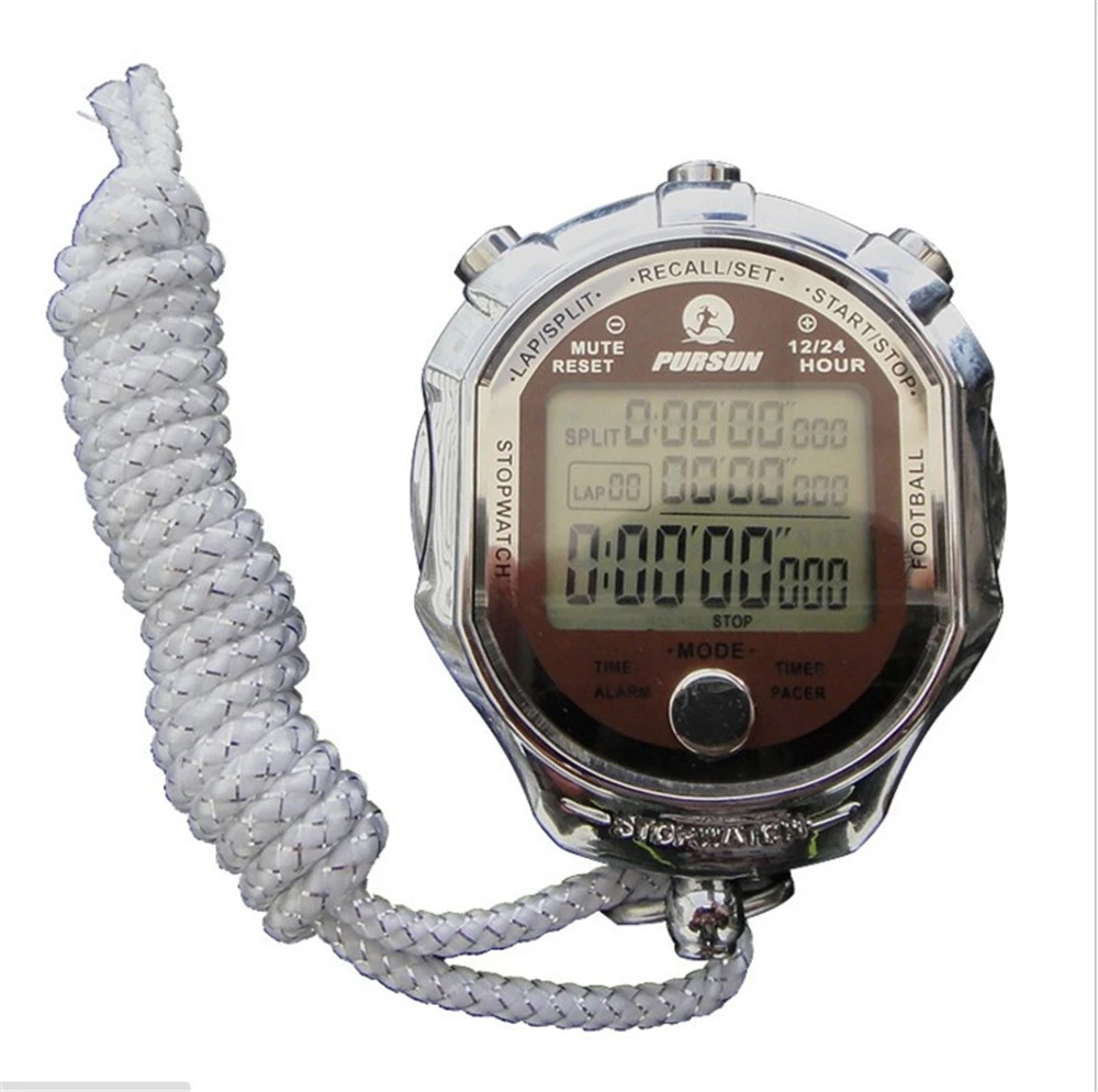 Digital Metal Stopwatch 1/1000 Second Football Sports Chronograph