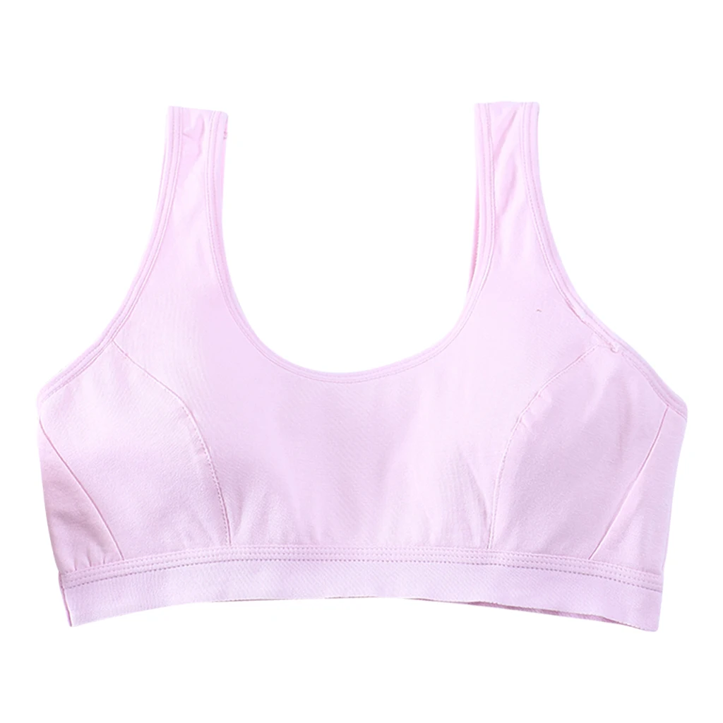 Teen Solid underwear 12 year old  Lovely Girl Training Bra Underwear Vest Top Wireless Cotton Bralette Racerback белье женское