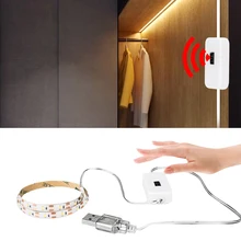 1-5 м, 5 В, порт, ручной переключатель, светодиодный светильник для шкафа, датчик движения, светодиодный светильник для кухонного шкафа, спальни, ночник