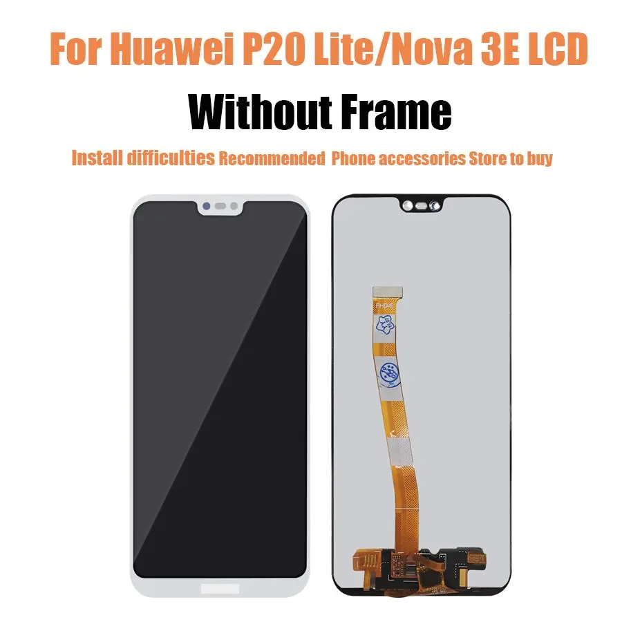 For p20 lite white AAAA ЖК-дисплей для huawei P10 P20 Lite, сенсорный ЖК-дисплей, дигитайзер, сборка, Замена для huawei Nova 3E, экран - Цвет: For p20 lite white
