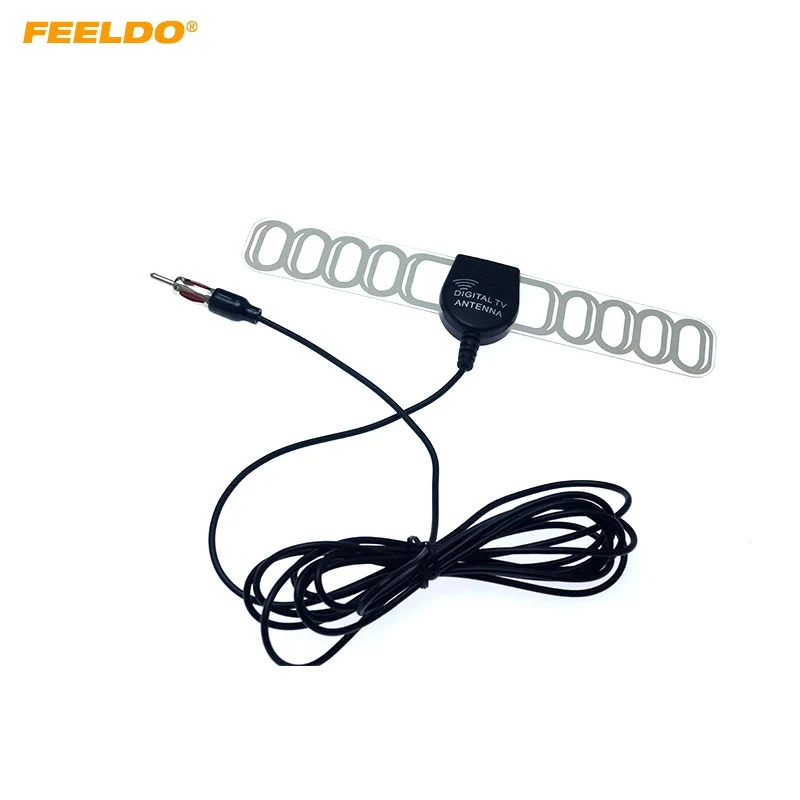 FEELDO 1 комплект автомобильная 12V внутренняя цифровая антенна AM/FM авто антенна Raido антенна Улучшенная антенна с усилителем
