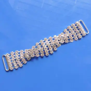 

10pcs/lot Clear Crystal Rhinestone Bikini Connectors For Women Swimsuits DIY Underwear Decoration Metal Chain Buckles