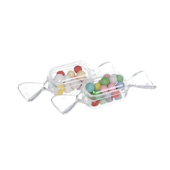 

10Pcs Mini Transparent Plastic Sweets Shaped Candy Boxes Case Storage Container for Baby Shower