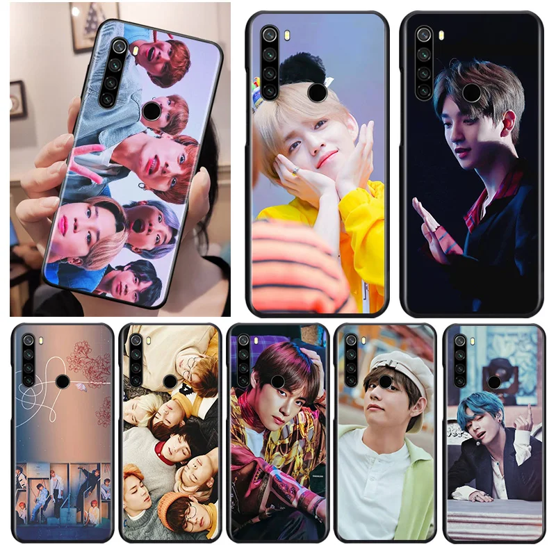 

Korean Super Star Boys Black Cover For Xiaomi Redmi Note 9 9S 8T 8 7 6 5A 5 4X 4 Pro Max Soft Phone Case