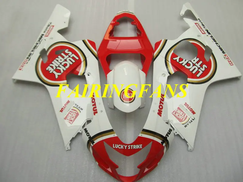 Литья под давлением обтекателя тела для GSXR600 750 K4 04 05 R 600 GSXR750 2004 2005 белый красный Обтекатели Кузов+ подарки SE61