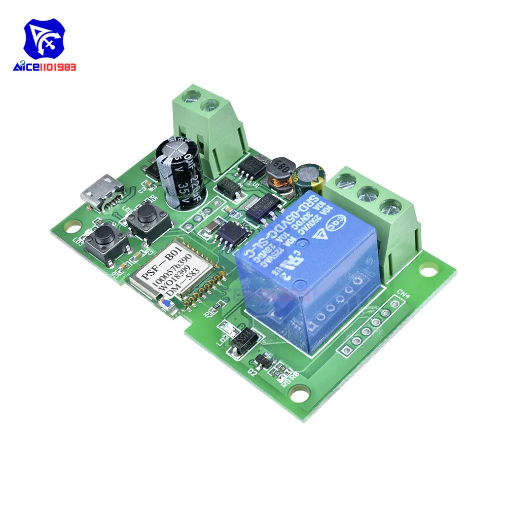 Diymore DC 5 V-12 V пробежку с встроенной функцией спуска затвора интеллектуальная беспроводная(Wi-Fi) Беспроводной переключатель релейный модуль с помощью приложения Управление