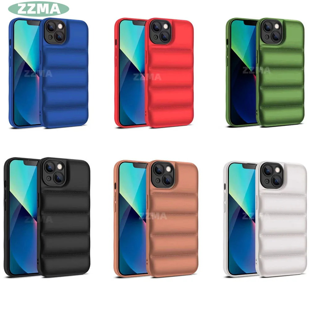 Чехол-пуховик ZZMA для iPhone 13/12/11 Pro Max/X/XS/XR/7/8 Plus/SE мягкий силиконовый чехол-пуховик 2020