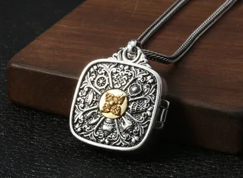 

925 sterling Silver vajra open Chinese Zodiac Men women pendant amulet jewelry A3315