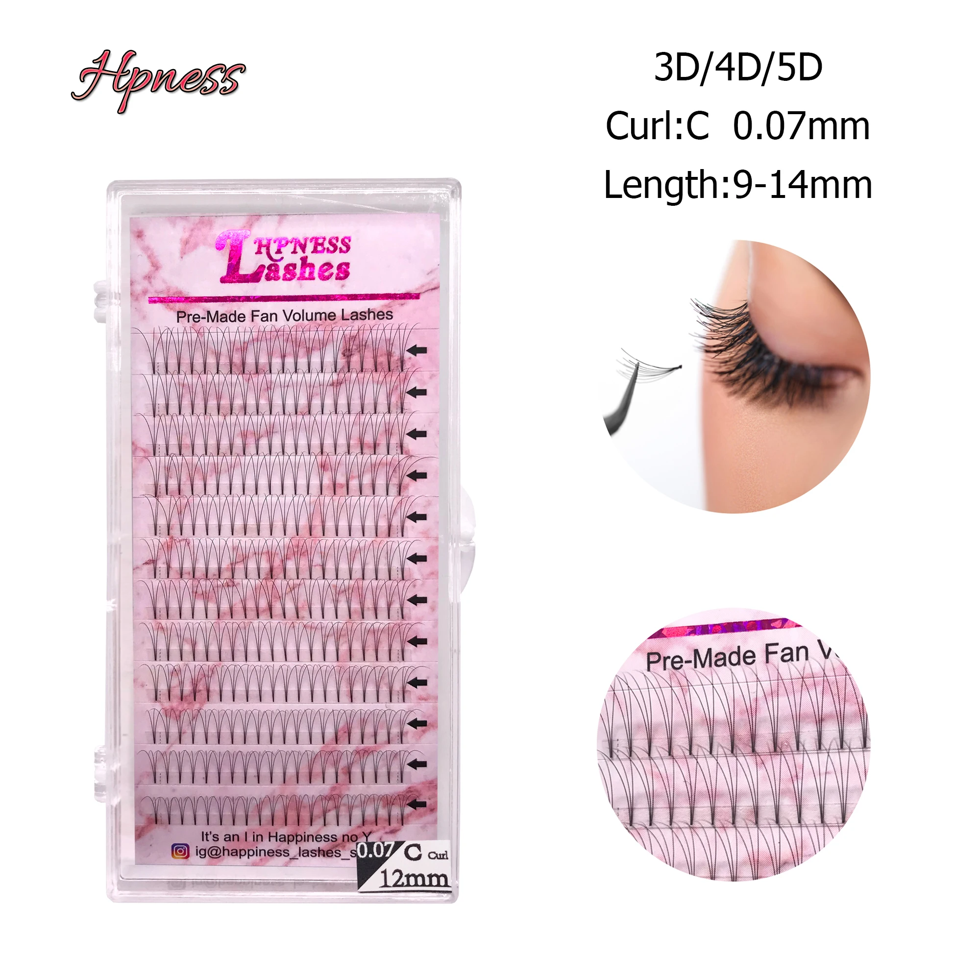 

3D/4D/5D Volume Fans Eyelashes Extension Premium Individual Makeup Pre-Fanned Natural Long 100% Hand-Made For Salon