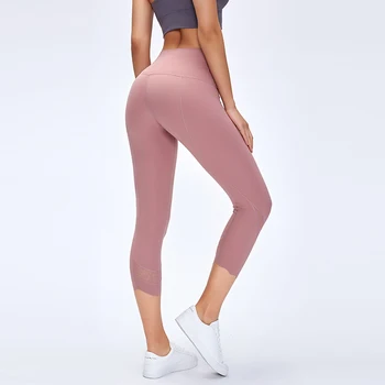 NWT 2020 Women Running Capris Yoga High Waist Skinny 4 Way Stretch Capris Fitness Leggings Sexy Net Yarn Cpairs 6