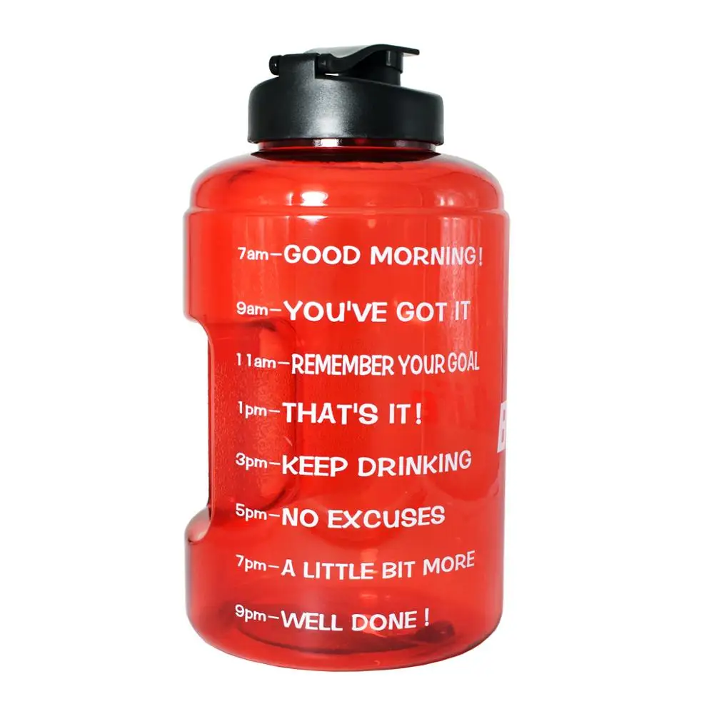 

QuiFit Plastic Wide Mouth Big Drinking Water+Bottles 2.5L 3.78L Gallon Jug BPA Free Sport Fitness Tourism GYM Travel Unique Item