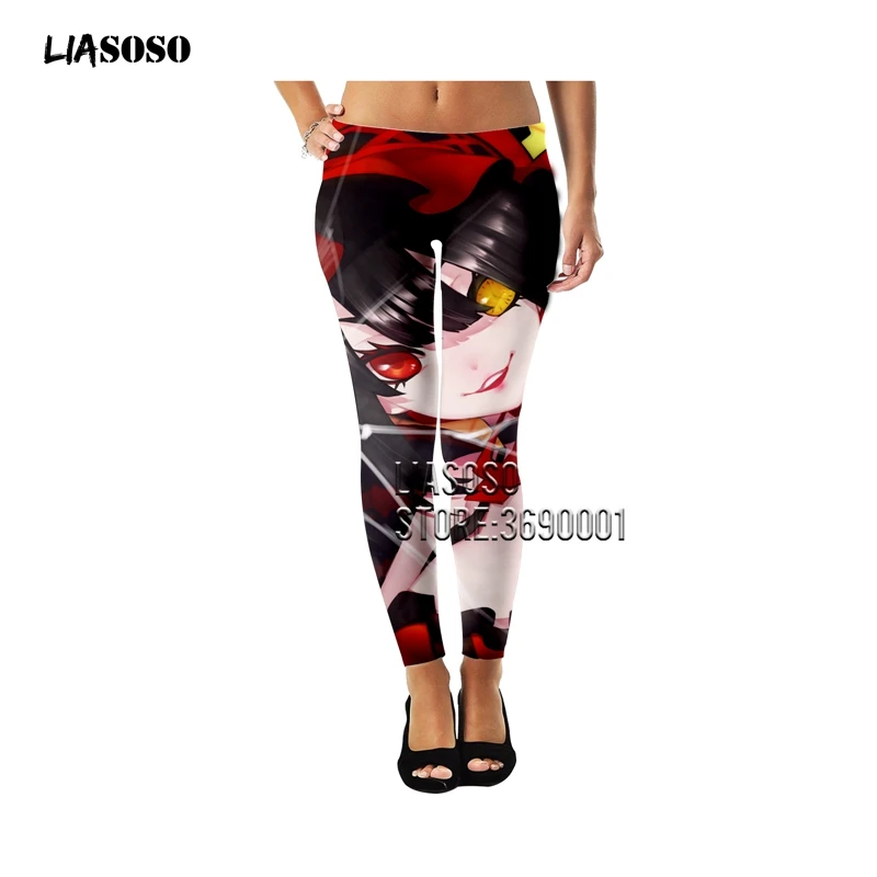 LIASOSO, 3D принт, аниме, для девушек, для девушек, для женщин, леггинсы, Ретро стиль, готика, для фитнеса, леггинсы, по щиколотку, женская одежда, верхняя одежда