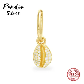 

Fashion Charm Sterling Silver Original 1:1 Copy,Single Yellow Silver Mini Seashell Earrings Luxury Jewelry Gift For Female
