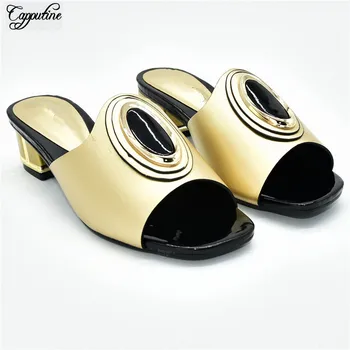 

Hot Sale Gold High Heel Pumps African Lady's Slipper Shoes For Evening Party 88-17 Heel Height 5.5CM, 5 Color On Sale
