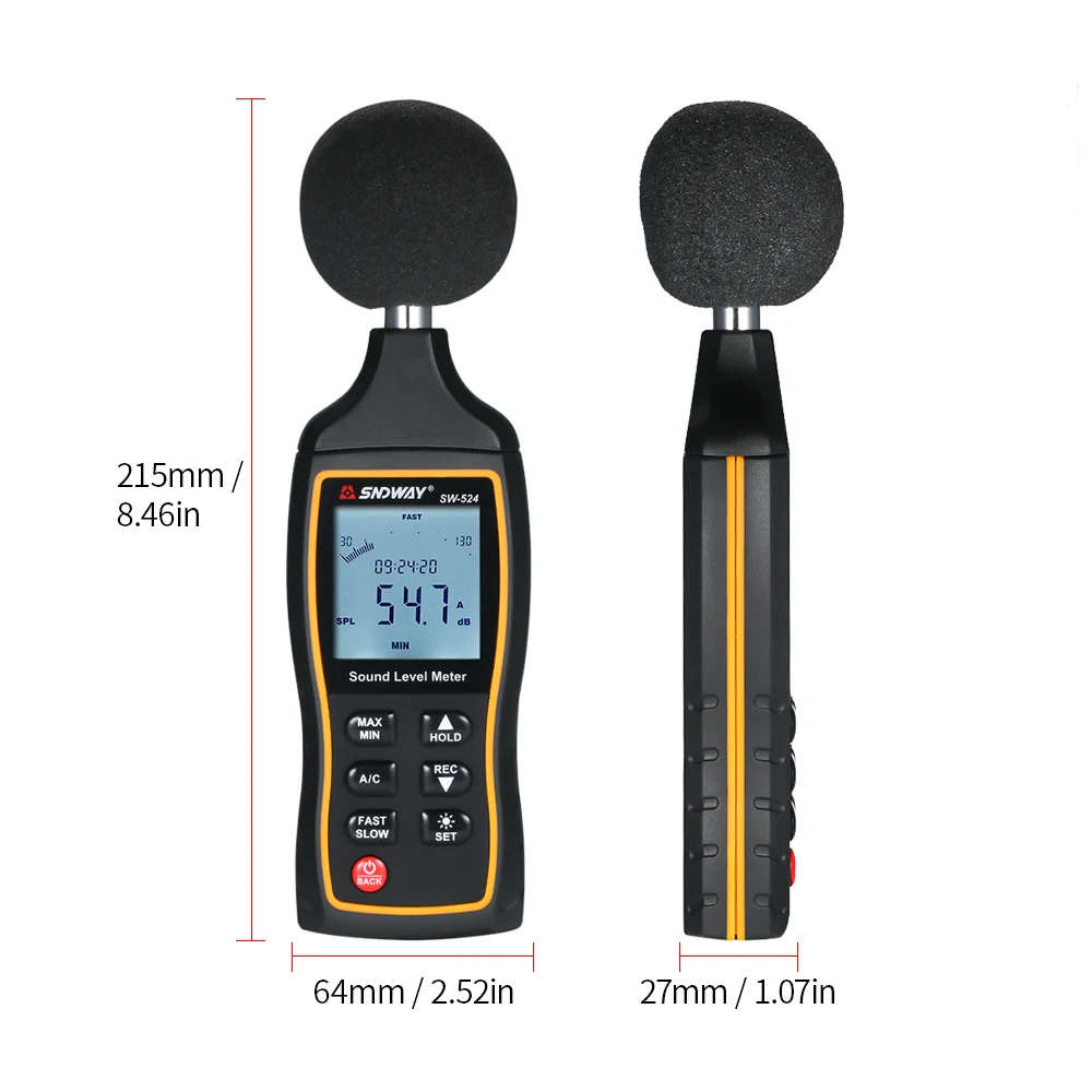 SNDWAY SW-524 30-130 дБ Цифровой измеритель уровня звука цифровой измеритель шума измерительный прибор для измерения уровня шума децибел контрольный тестер