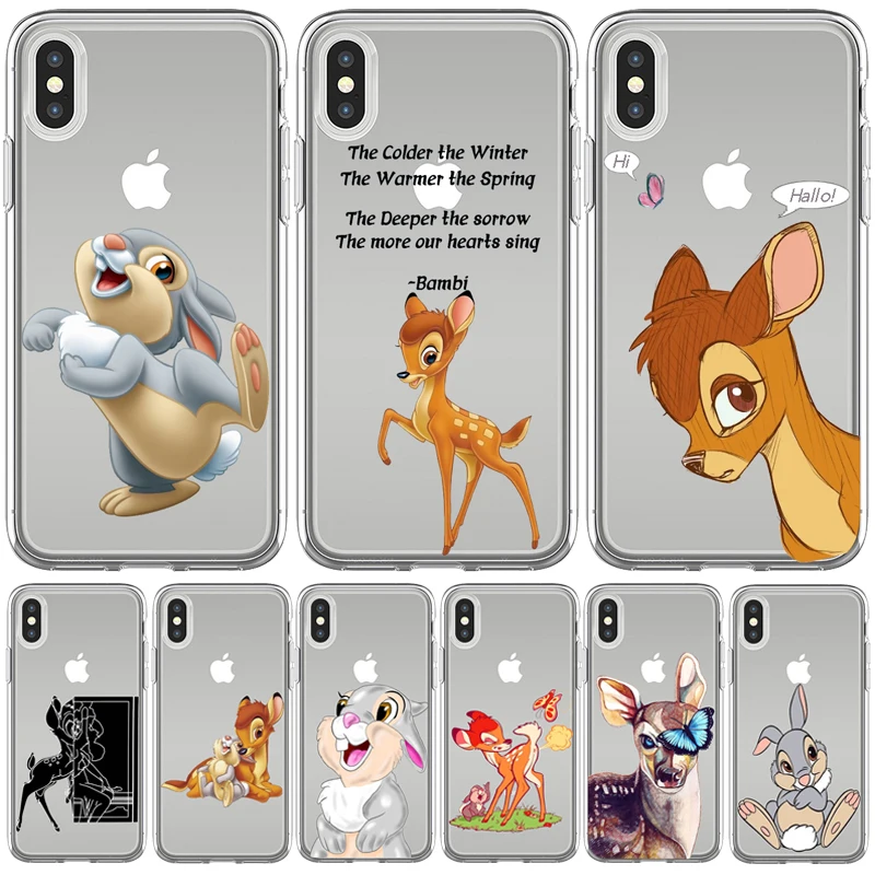 Прекрасный Бэмби медведь Thumper с узором мягкий силиконовый Fundas чехол для телефона