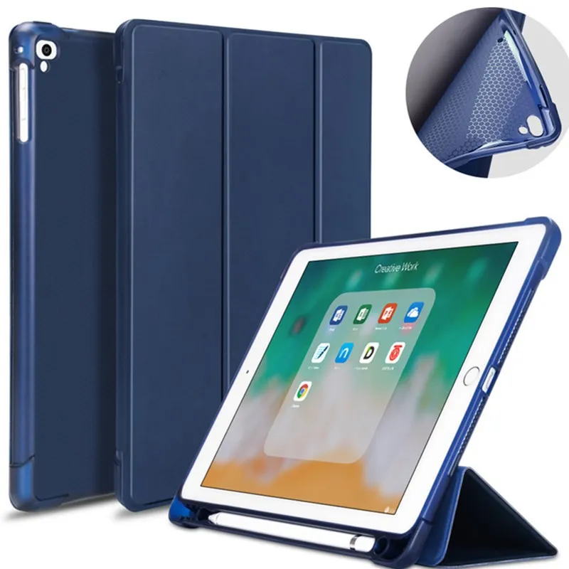 For iPad Air 2 Case with Pencil Holder Smart Soft Silicone 3 fold Cover for 2018 9.7 inch 2017 5th 6th Gen | Компьютеры и офис