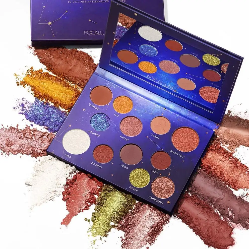 Kopen FOCALLURE Constellation Palet 12 Kleuren Oogschaduw Make Up Naakt Kleuren Schaduw Van Palette Glitter Oogschaduw